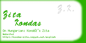 zita kondas business card